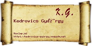 Kedrovics György névjegykártya